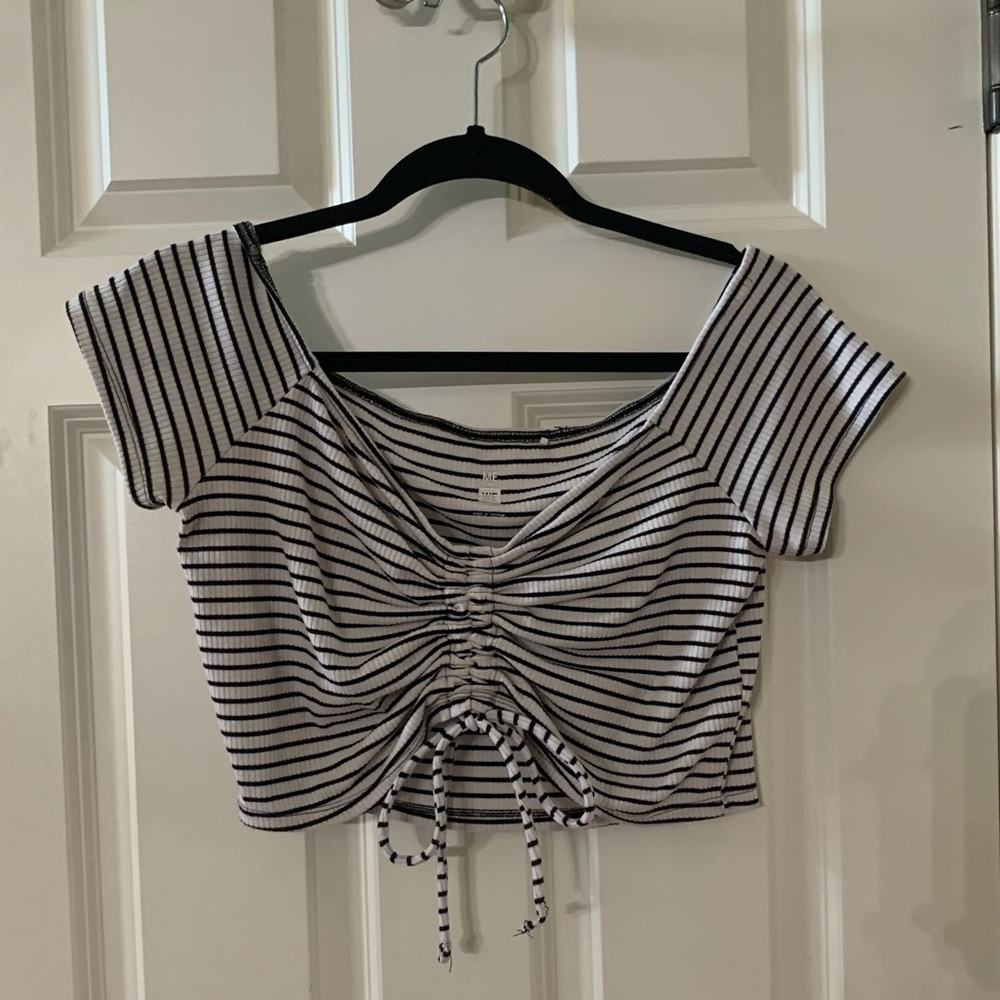 Striped Cinched Crop Top